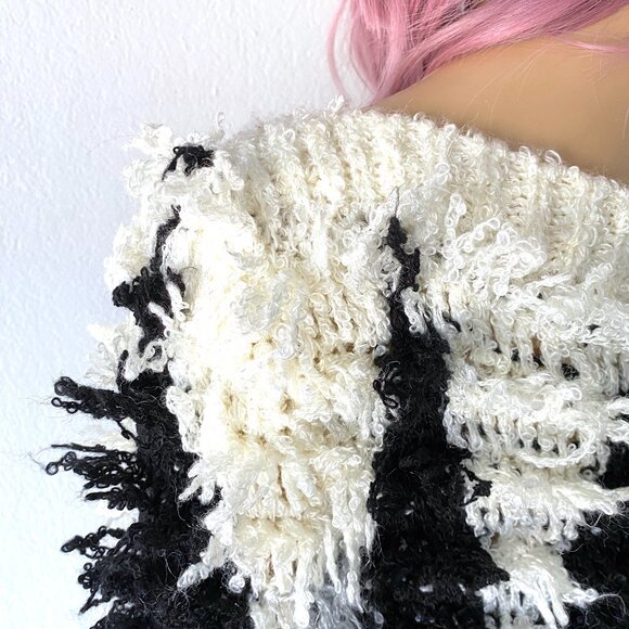 Vintage Fuzzy Sweater Loop Knit Sweater Fluffy Sweater Shaggy Sweater 80s Retro - Picture 8 of 11